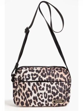 Ganni Leopard-Print Crossbody Bag